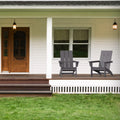 Modern Adirondack Chair with Cup Holder, HDPE Plastic Patio Chairs