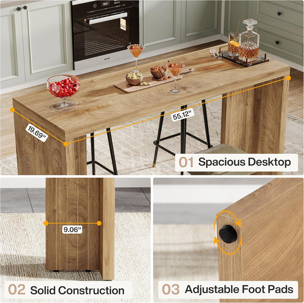 tribesigns 55.12-inch long bar table, farmhouse counter height, package contents