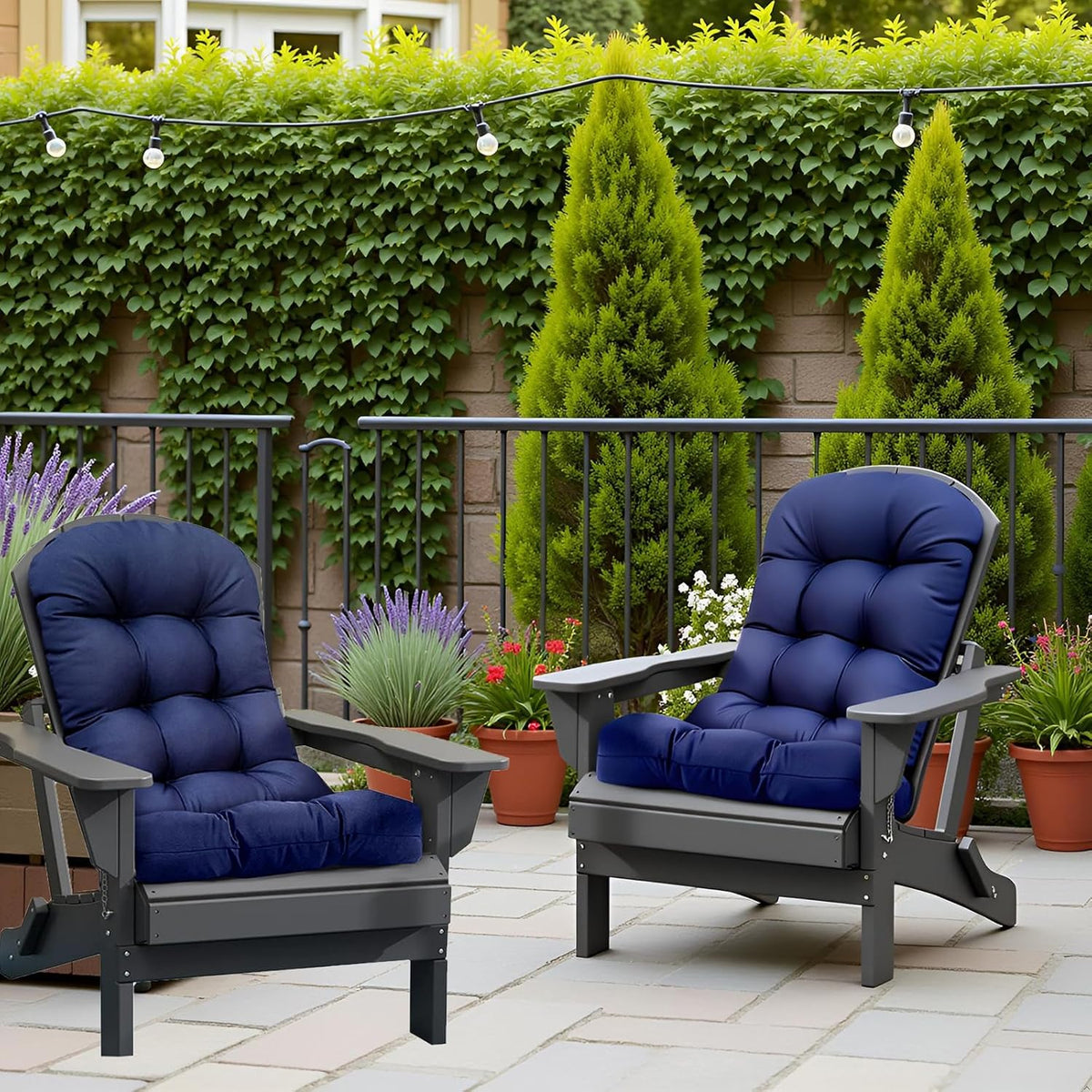 Outdoor Adirondack Chair Cushions Set of 2 Waterproof Teal