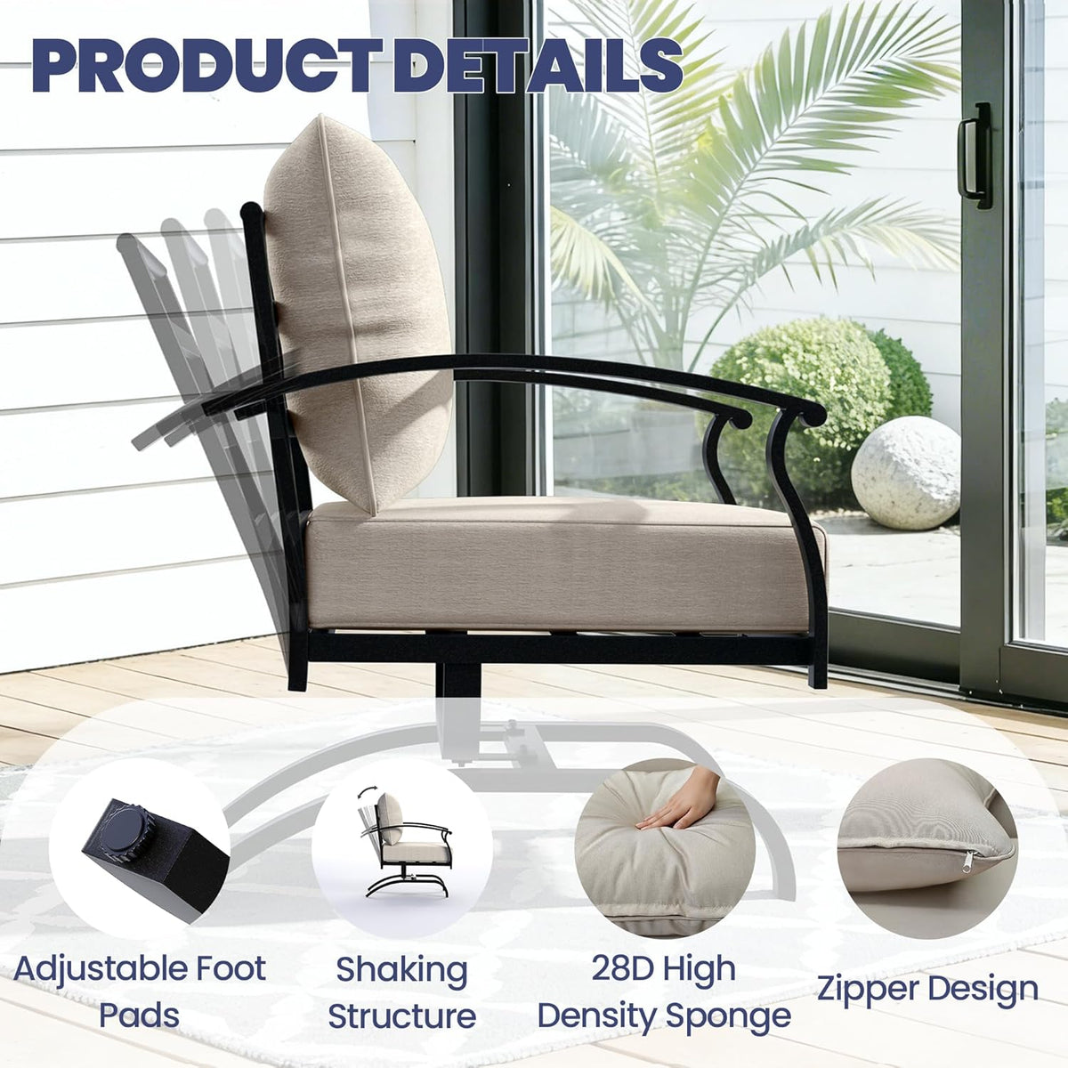 Kullavik 4 Piece Metal Outdoor Patio Furniture Set, Outdoor Sectional Sofa