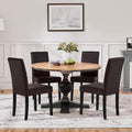 Yaheetech Dining Chairs Set of 4 Upholstered Kitchen Chairs Dark Brown