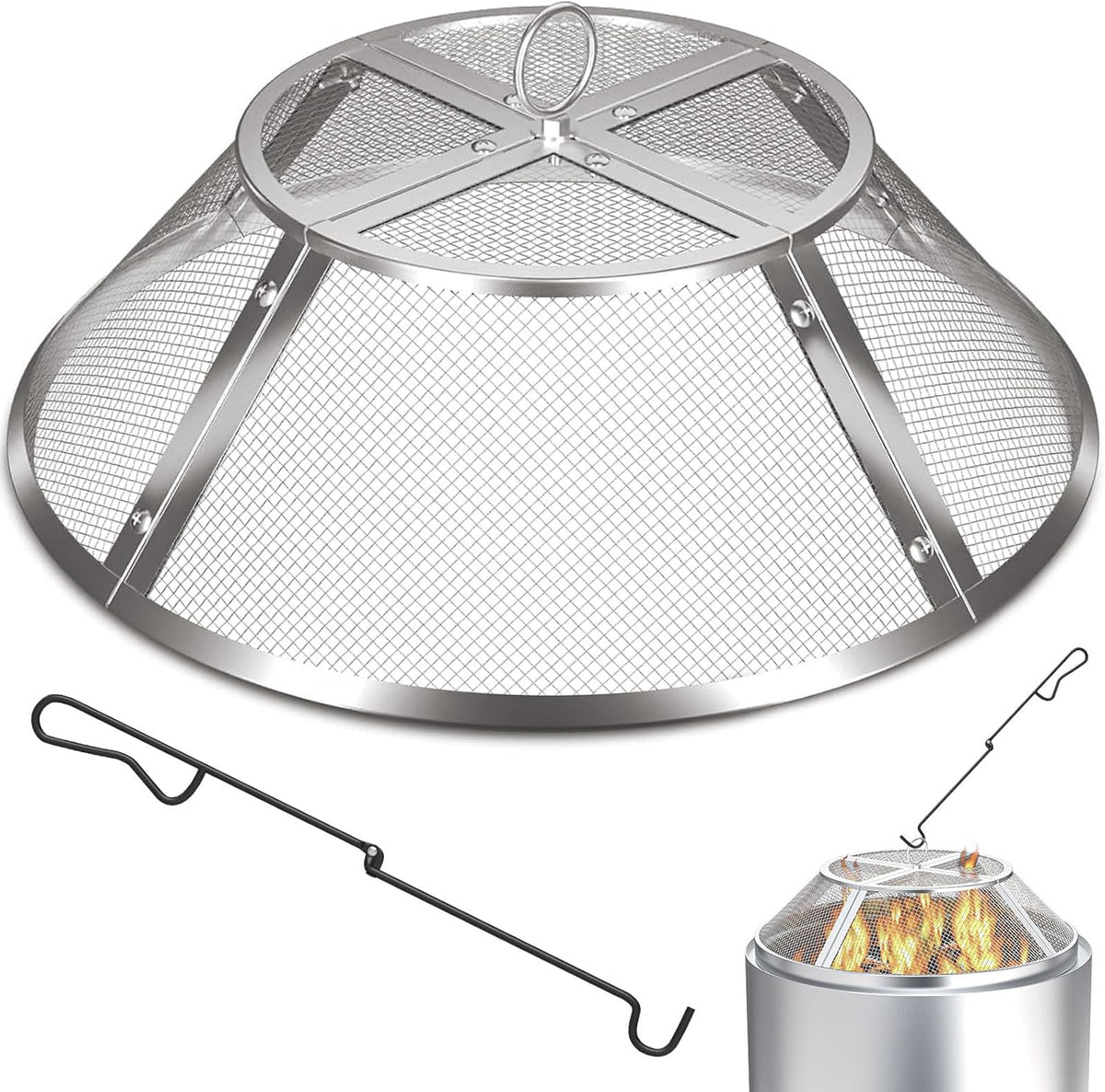 Fire Pit Spark Screen for Solo Stove Bonfire, 19.5 Inch