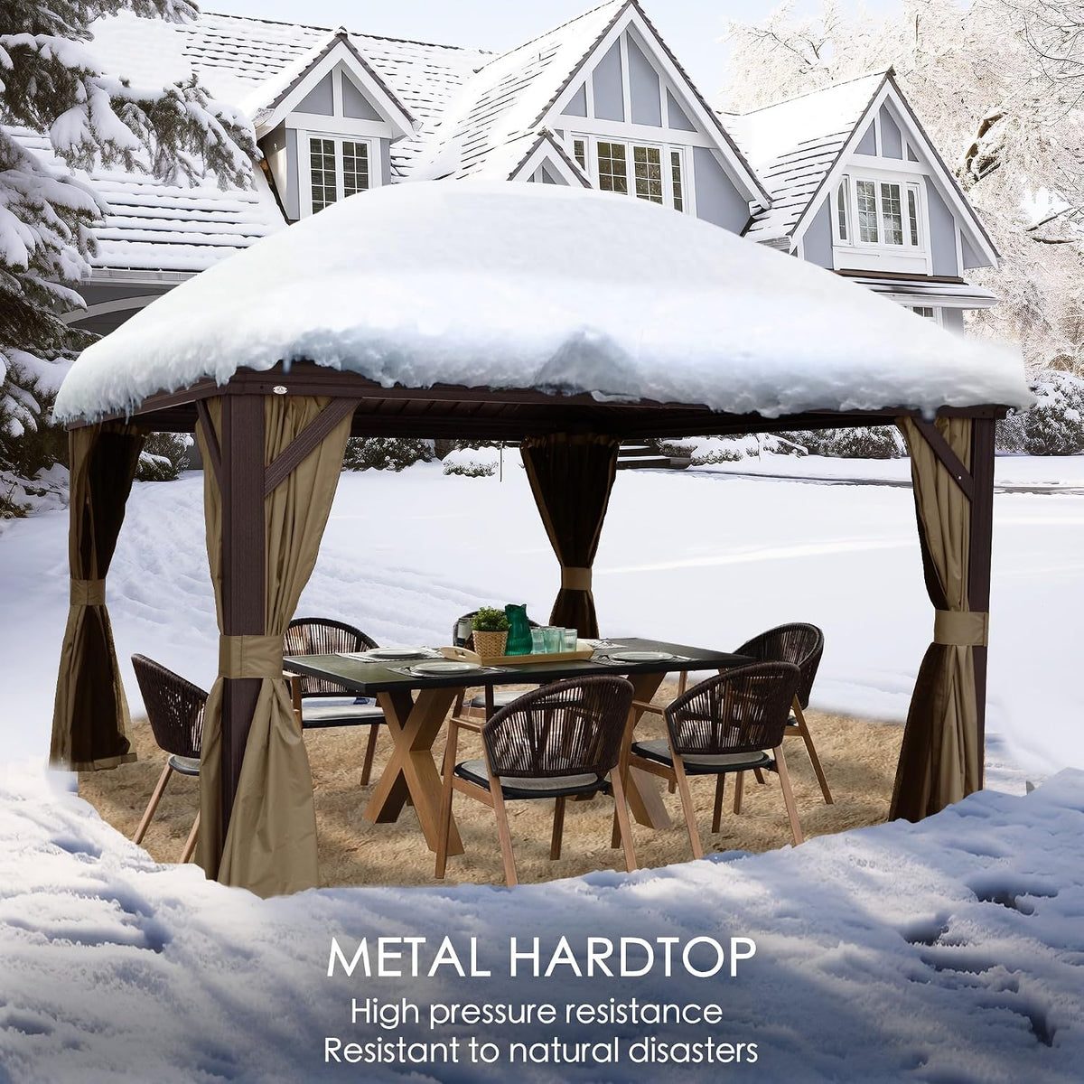 Kozyard Alexander 10' x 12' Hardtop Gazebo, Aluminum Frame