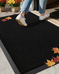 Color&Geometry Outside Welcome Front Door Mat, 24"x36" Black