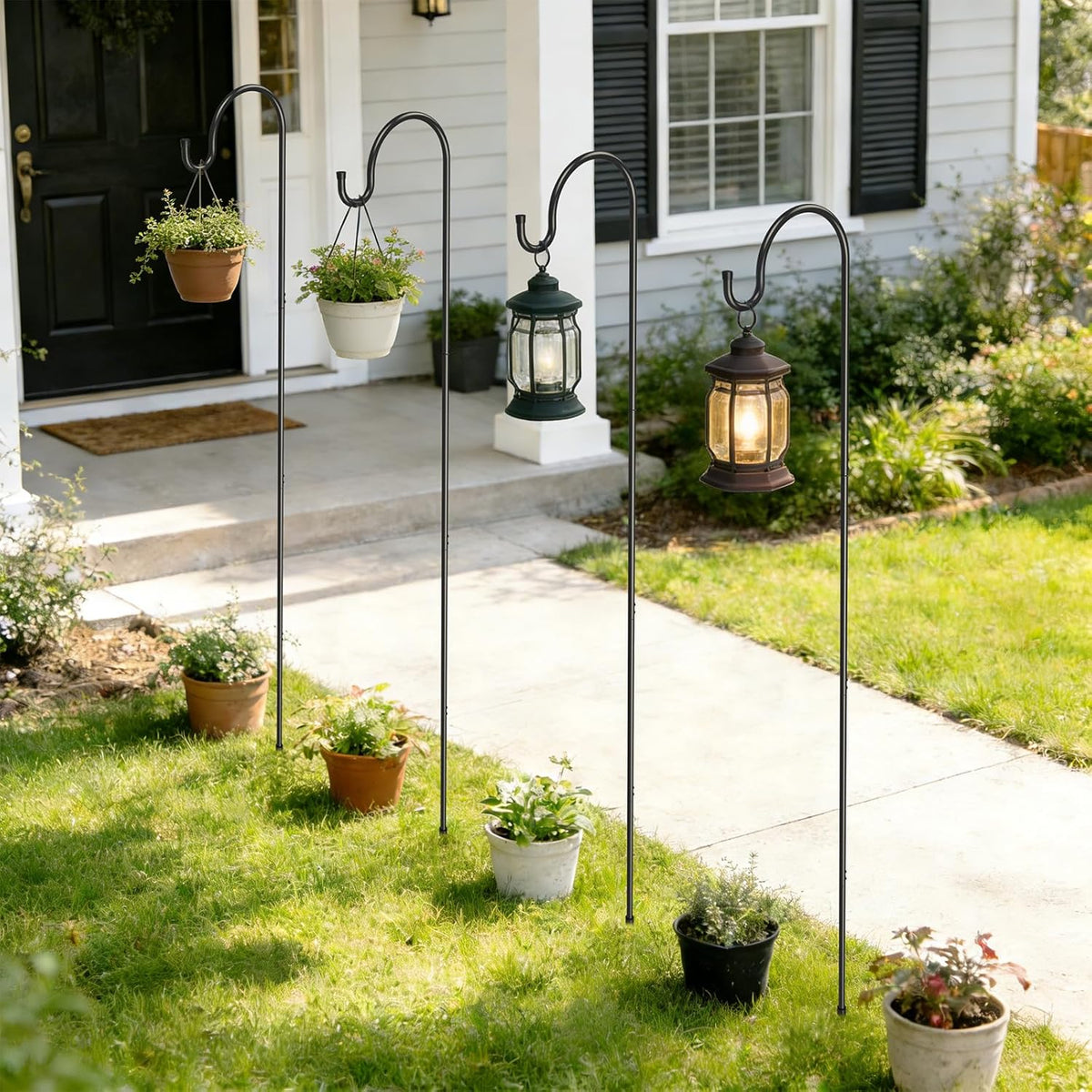 GOFORWILD 65 Inch 8 Pack Shepherd Hook for Garden Decor