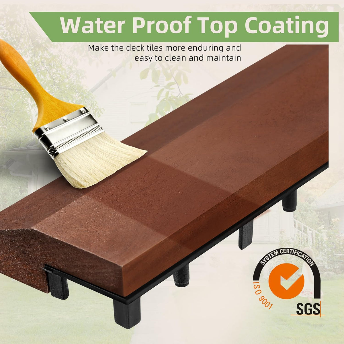 primezone solid acacia wood edge trim set for, front angle view