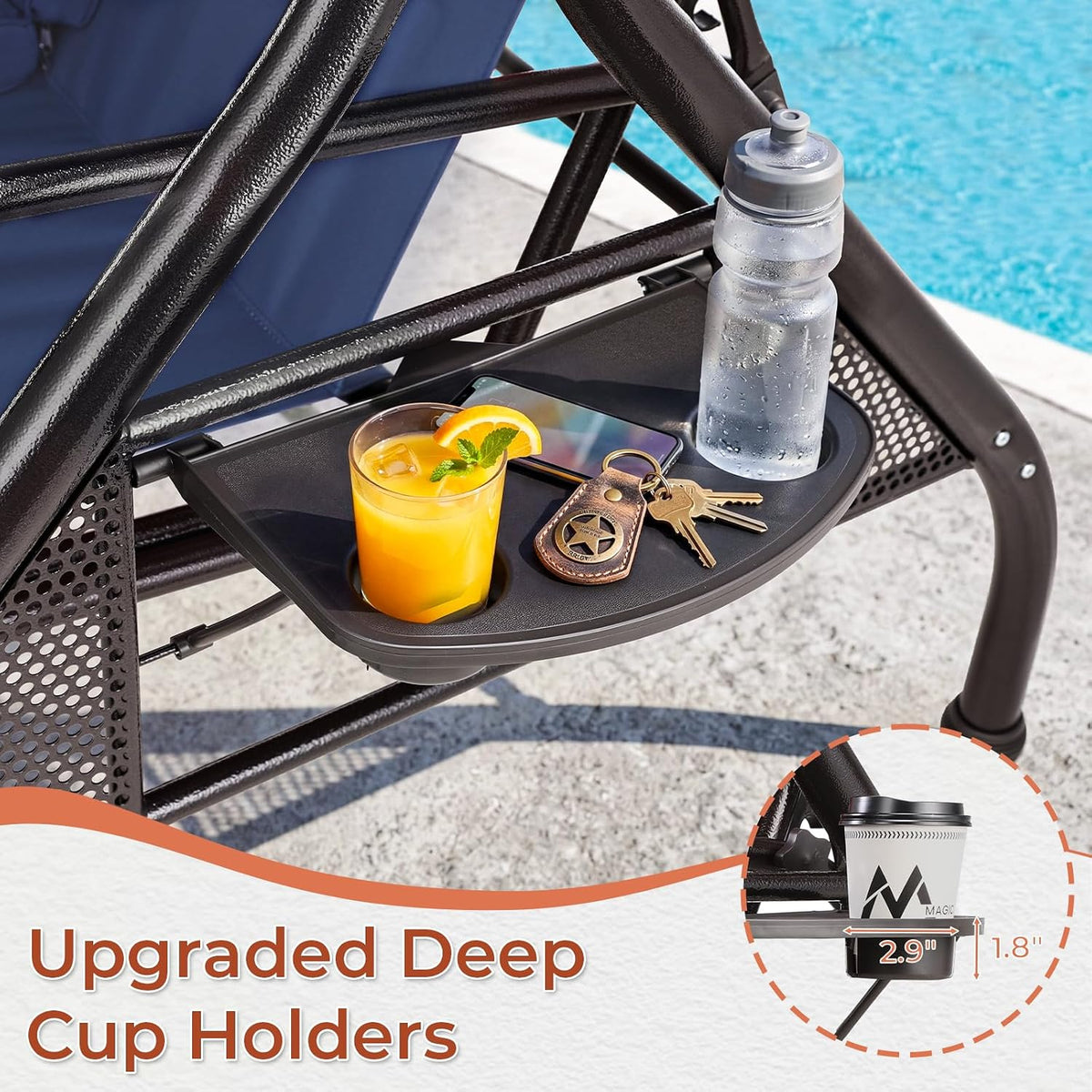 TLSUNNY Outdoor Porch Swing with Adjustable Canopy & 2 Pillows, 800 lbs