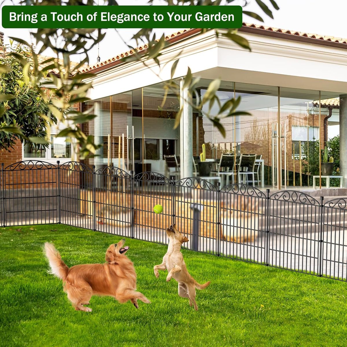12 Panel No Dig Decorative Garden Fence 30" H x 22.72'L for Dogs Outdoor