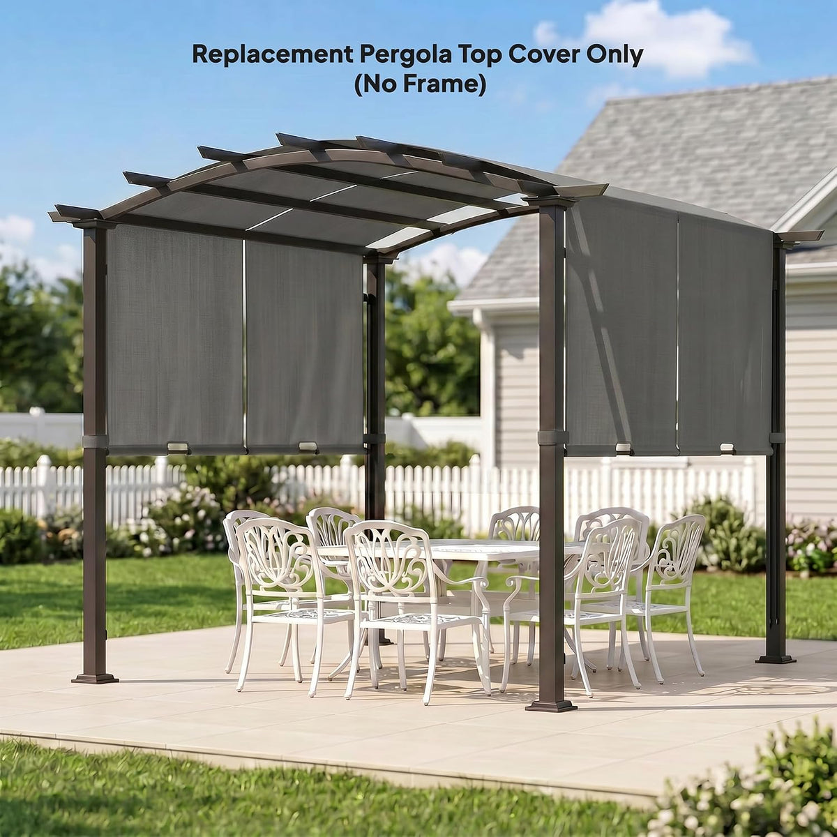 Outsunny 2 PCS 4 x 16ft Pergola Canopy Replacement, Dark Gray