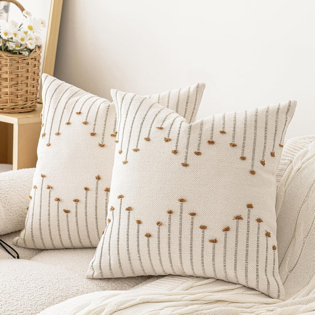 LILEPOY Boho Throw Pillow Covers 20x20 Farmhouse Decorative Pillow case