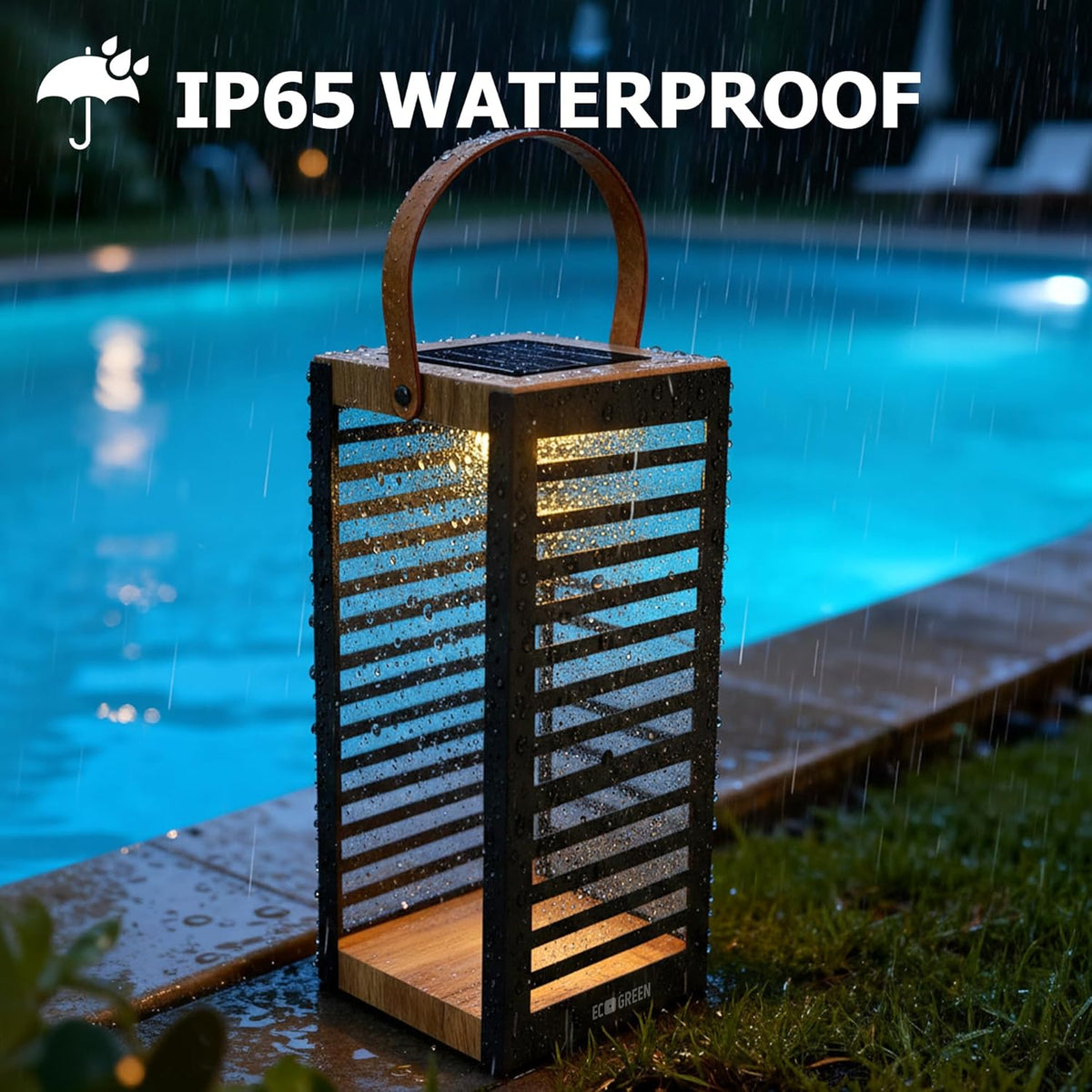 EcoGreen Solar Floor Lamp, Solar Lanterns Outdoor Waterproof for Yard