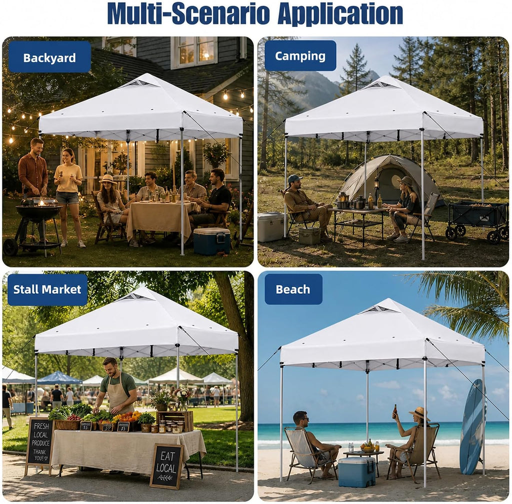 10x10 Canopy Replacement Top, Heavy Duty Pop Up Cover Air Vent (Top Only)