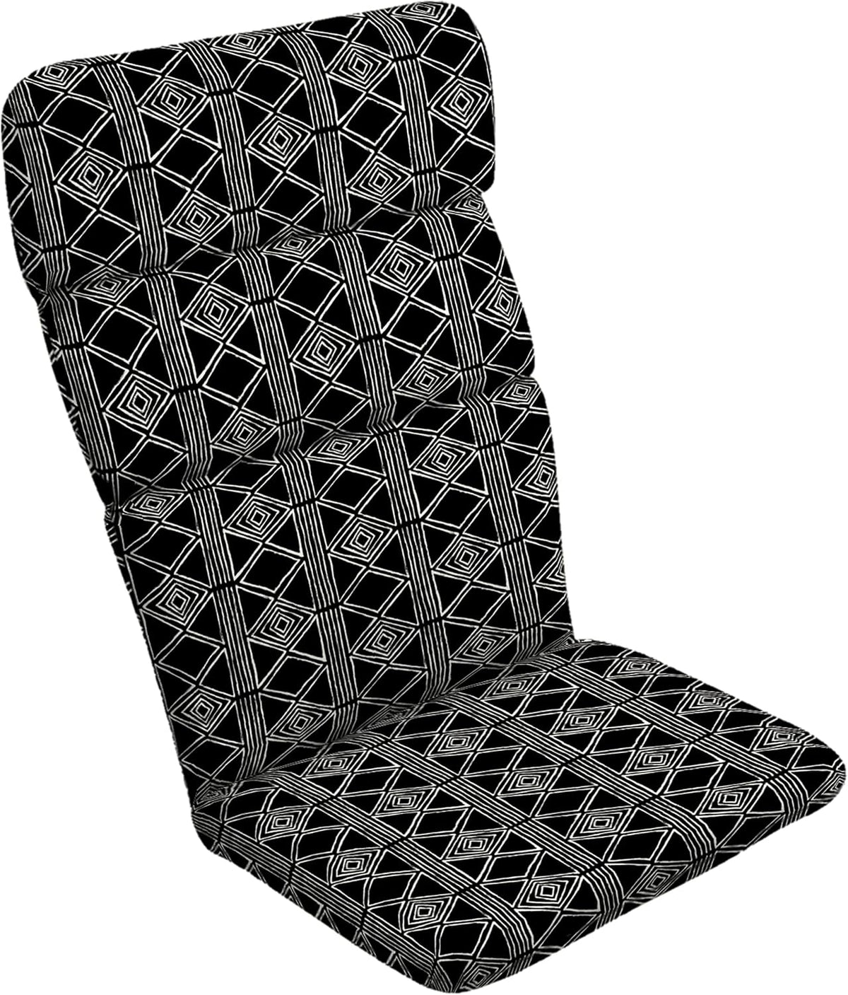 Arden Outdoor Adirondack or Rocking Chair Cushion, 20 x 17, Rain-Proof, Fade Resistant 17 x 20, Black Global Stripe