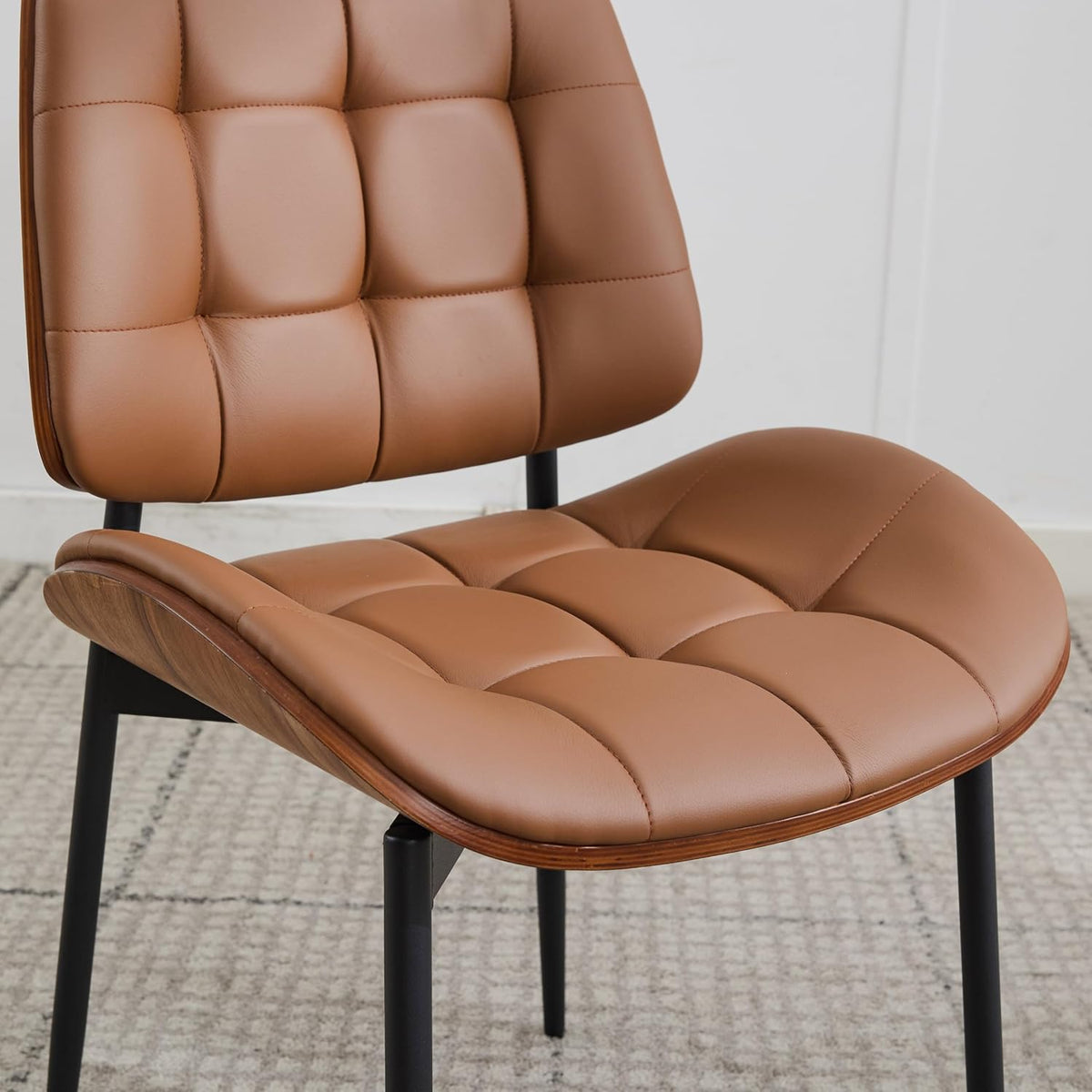 Mid Century Modern Dining Chairs Set of 2, Brown