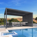 PURPLE LEAF Louvered Pergola Accessory 94AS Aluminum Louver Grille for Optimal Privacy, Sunlight Control Three Panels a Complete 10' Side Fixed Shutter Wall, Pergola Not Included