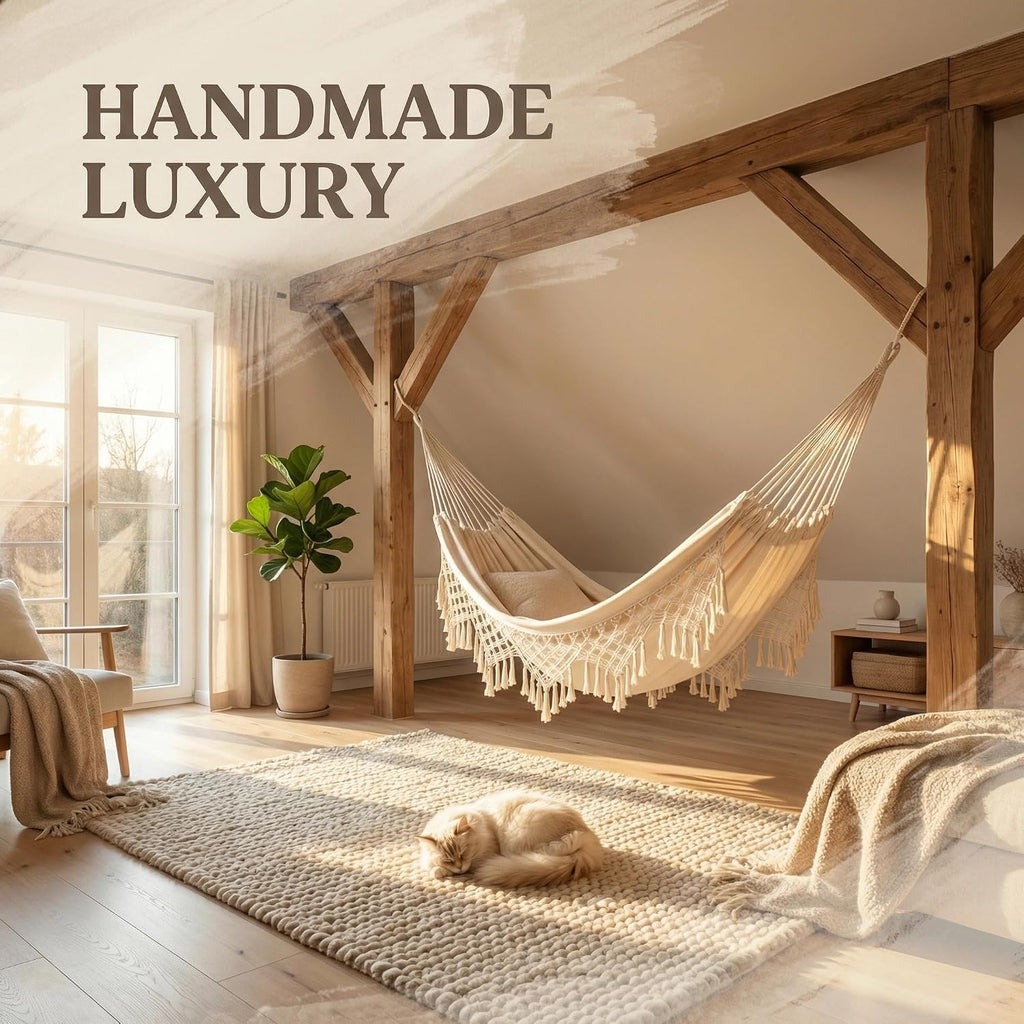 Outdoor Hammock Garden Cotton Hammock Macrame Fringe Hammocks Boho