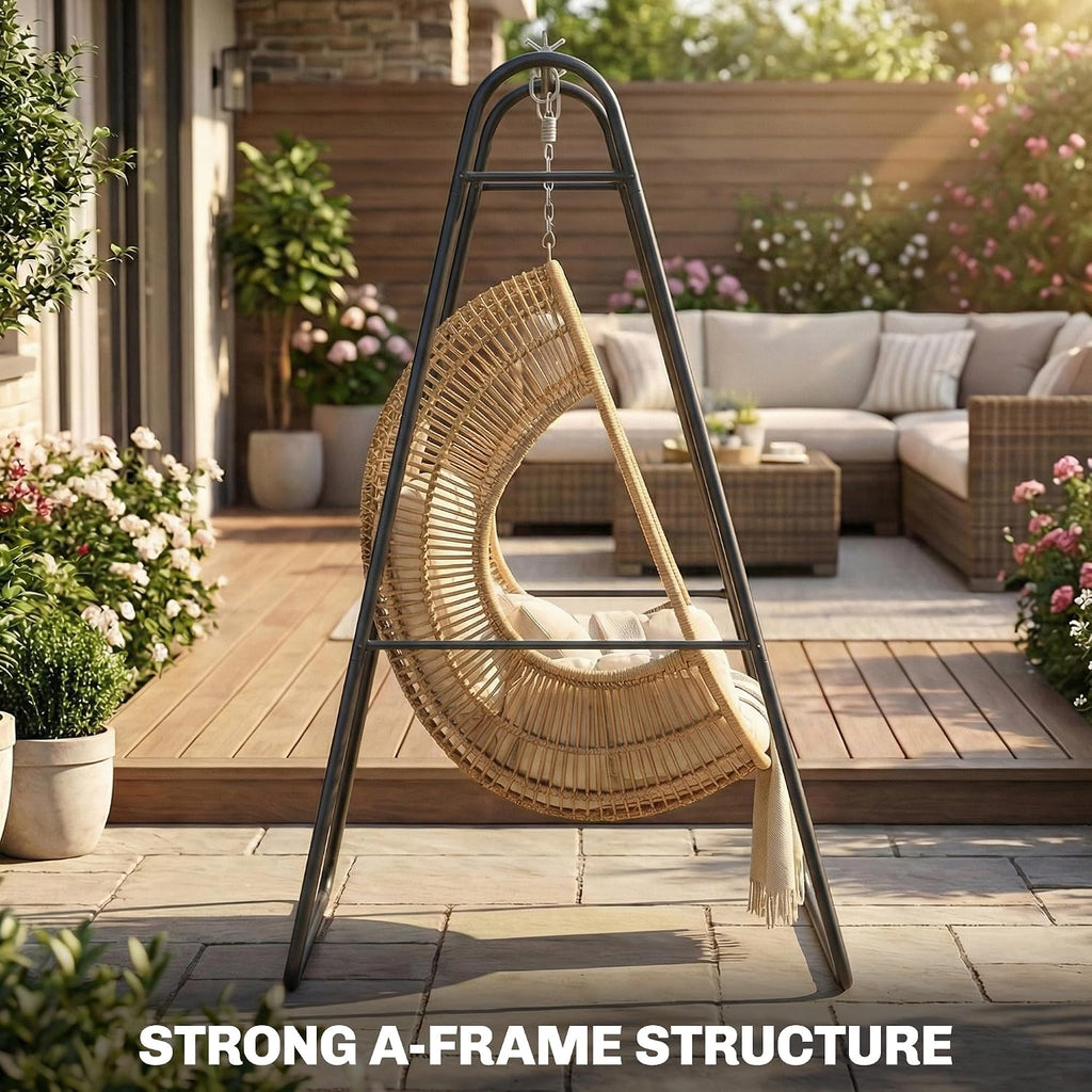Outsunny Hammock Chair Stand Only Heavy Duty A-Frame for Hammock Black