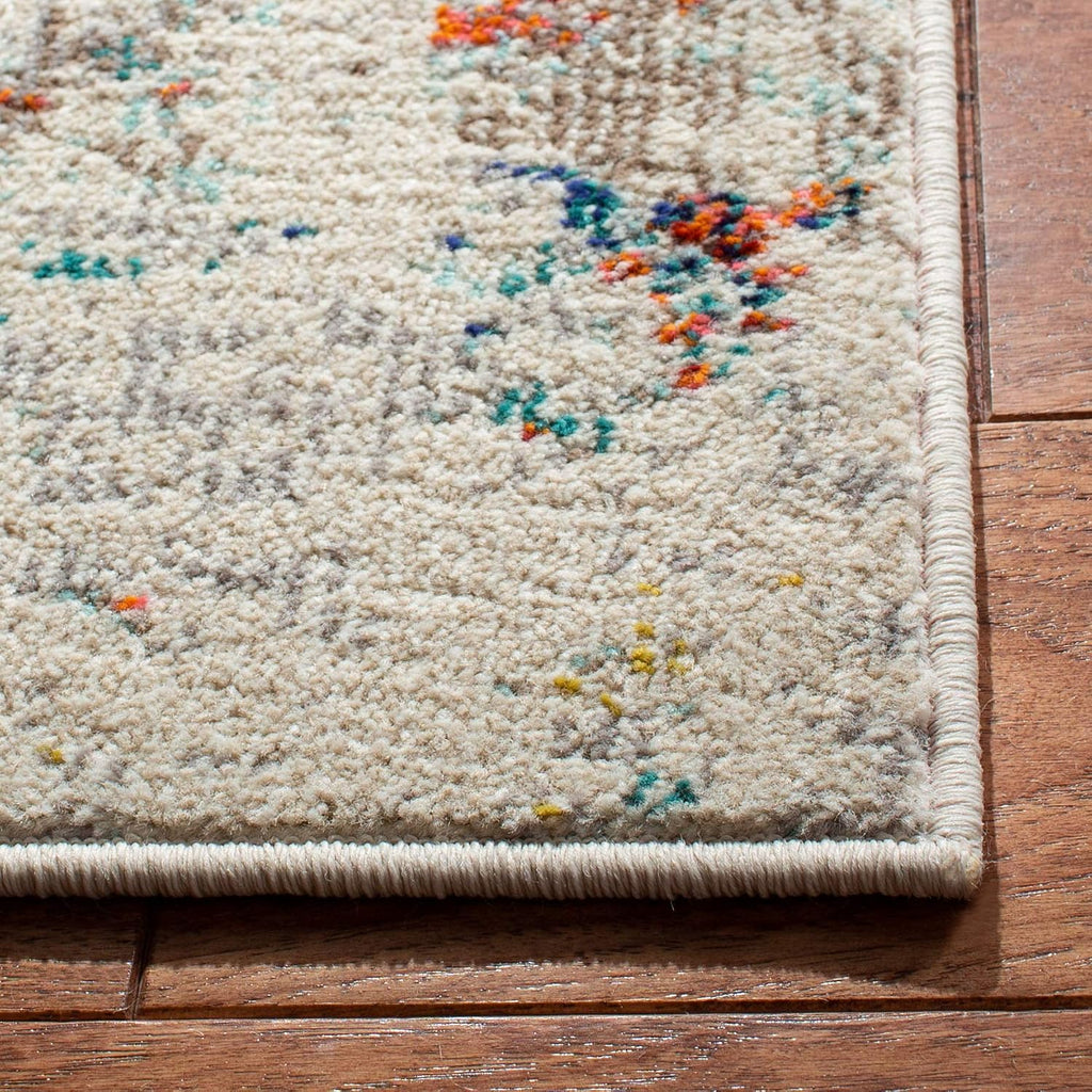 SAFAVIEH Madison Collection Runner Rug - 2'2" x 16', Cream & Orange, Modern Abstract Design, Non-Shedding & Easy Care, Ideal for High Traffic Areas in Living Room, Bedroom (MAD478B)