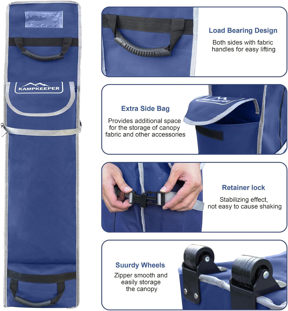 Canopy Bag Replacement,52in Wheeled Tent Storage Bags for 10x10 Canopy Tent