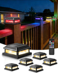 Solar Post Cap Lights, Fits 5x5 4.5x4.5 4x4 3.5x3.5 Wood Vinyl Fence Posts