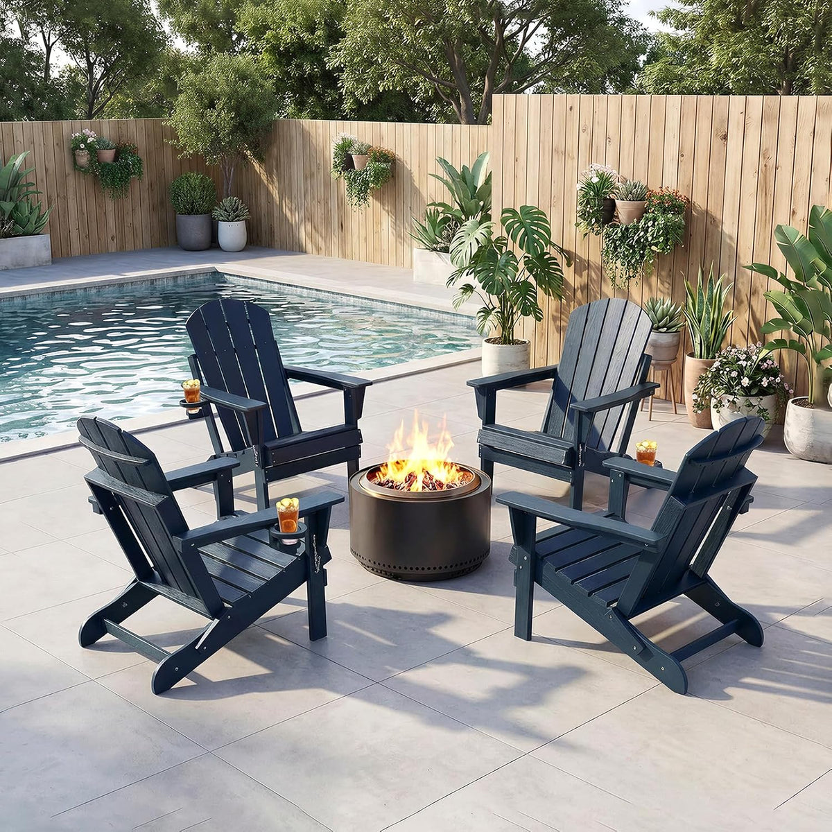 hdpe adirondack chair, folding outdoor patio chair with shown in use