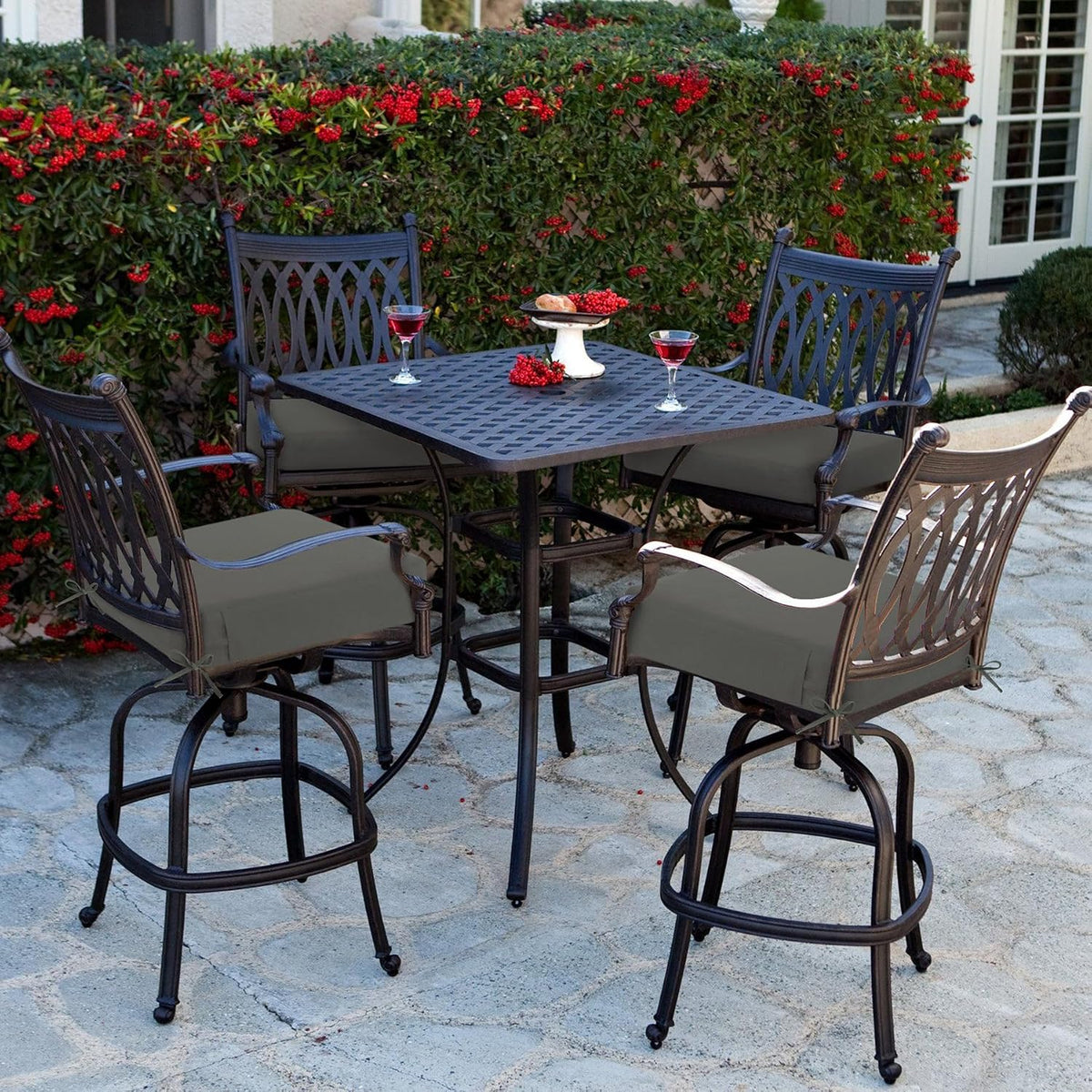 Favoyard 2-Pack Outdoor Chair Cushion, 19 x 19 x 3 in, Rainproof, Dark Gray