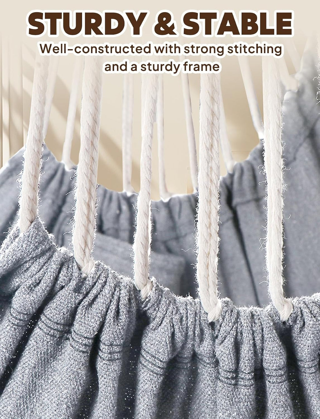 chihee hammock chair with strong webbing straps hooks, close-up detail