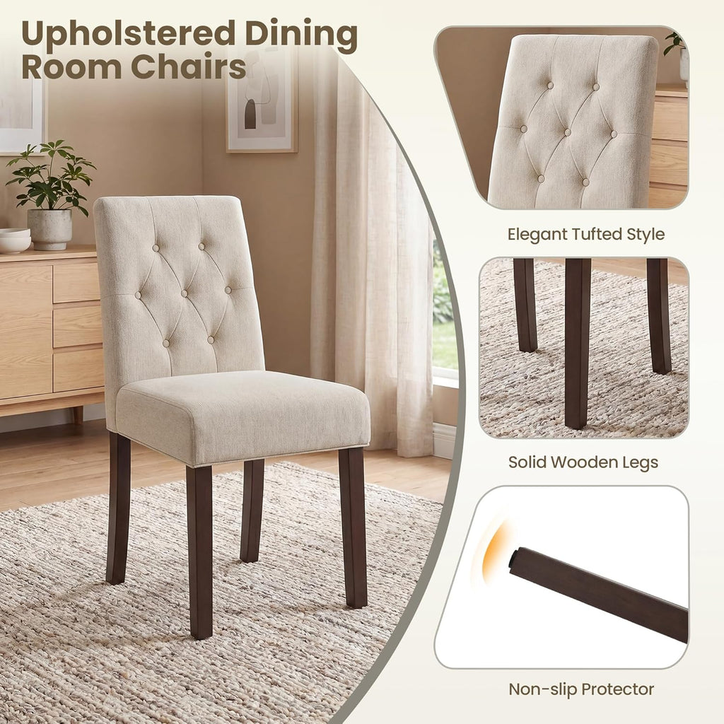 Upholstered Dining Chairs Set of 6 - Modern Parsons Chairs