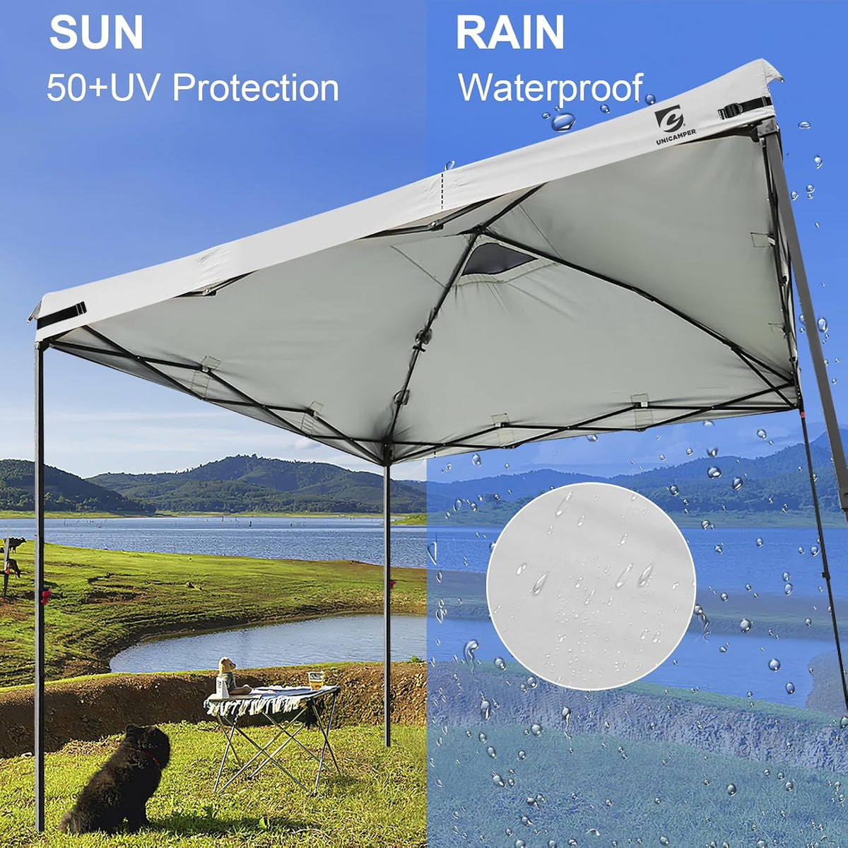 10x10 Pop Up Canopy Replacement Top Cover with Air Vent(Frame NOT INCUDE)