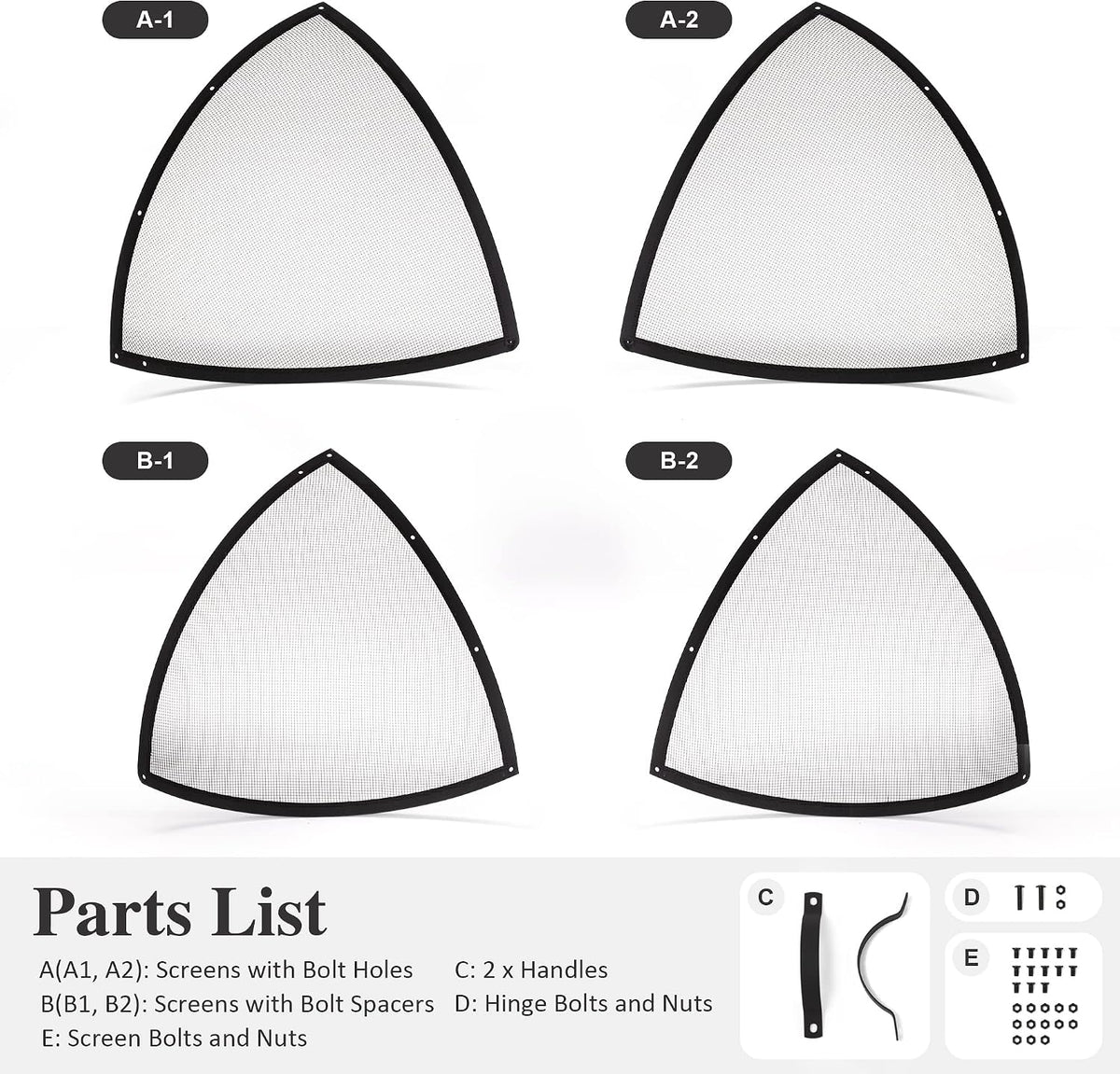 SUNCREAT Outdoor Fire Pit Spark Screen Cover Accessory, Patio Round Easy-Opening Fire Mesh Screen Guard, Heavy Duty Steel Fire Pit Ember Lid with Hinge, 32 Inch