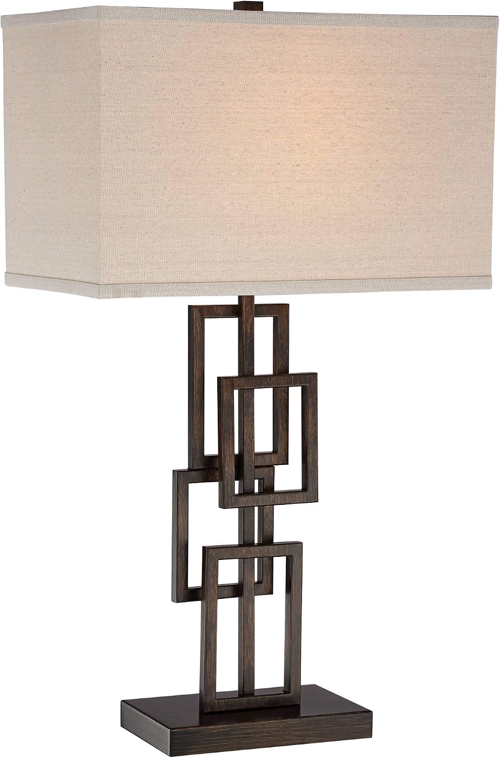 Kory 26 1/2" Tall Table Lamp Bronze Brown Rectangles Geometric Modern Dark