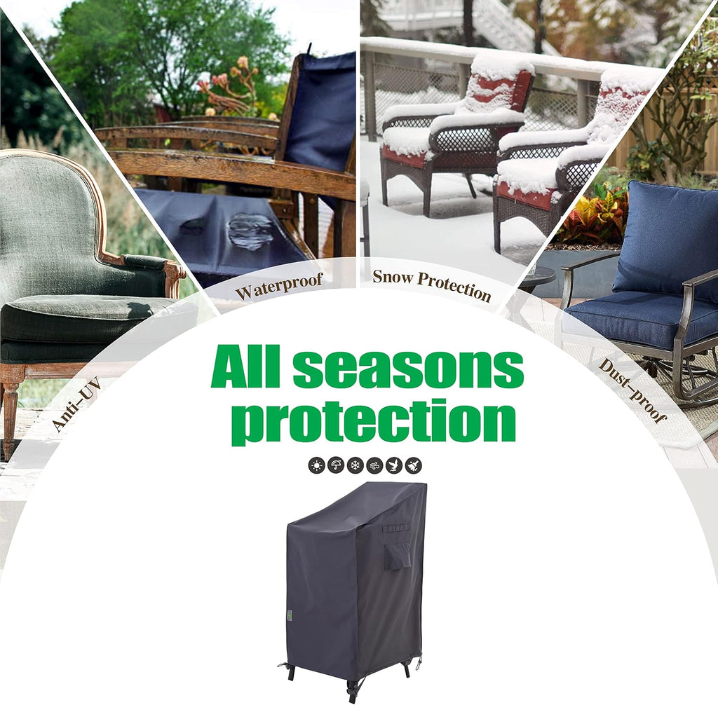 F&J Outdoors Patio Chairs Cover, Grey, 27" W x 37" D x 47" H, 1 pc