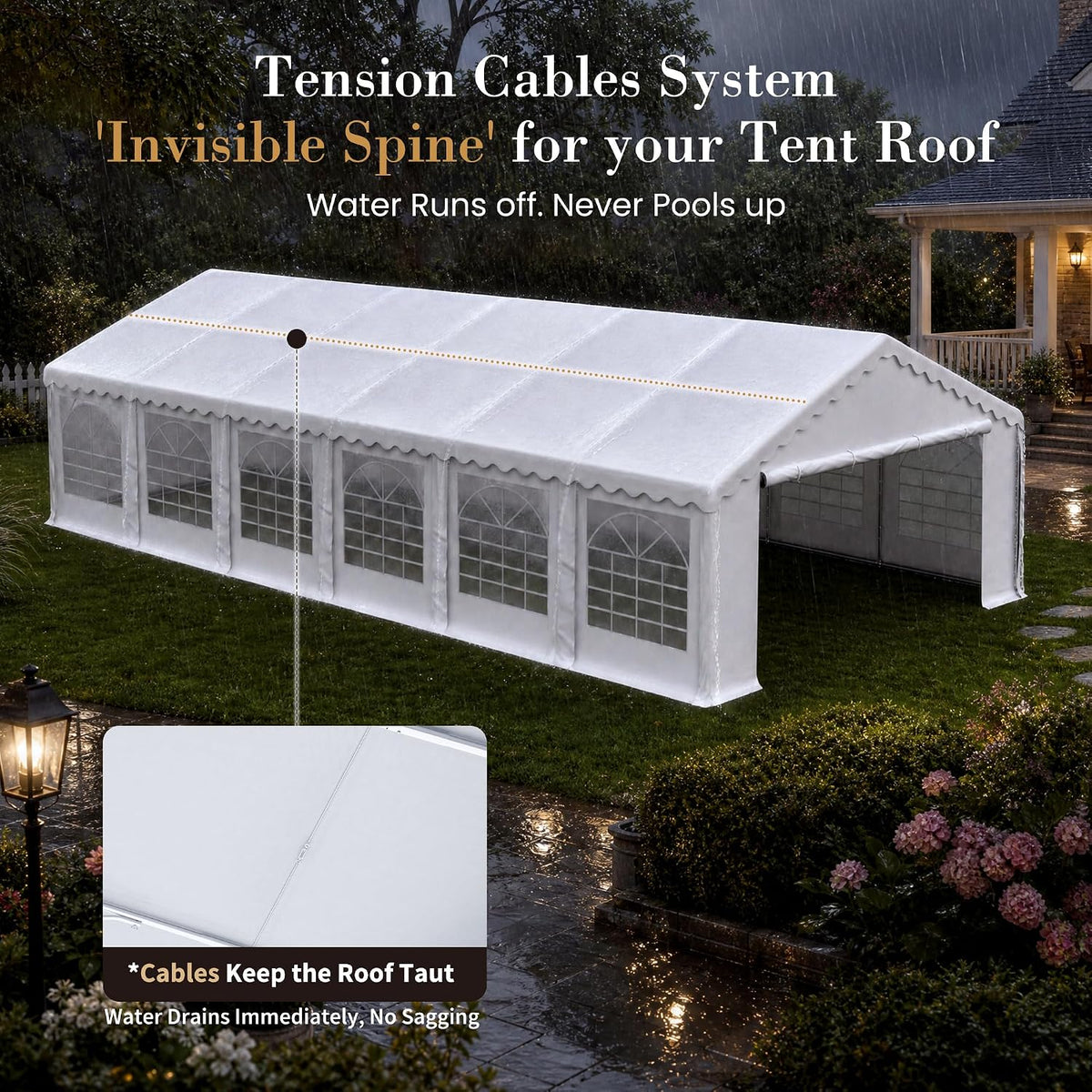 Sophia & William 20x40 Party Tents, Heavy Duty Event Tent for Parties