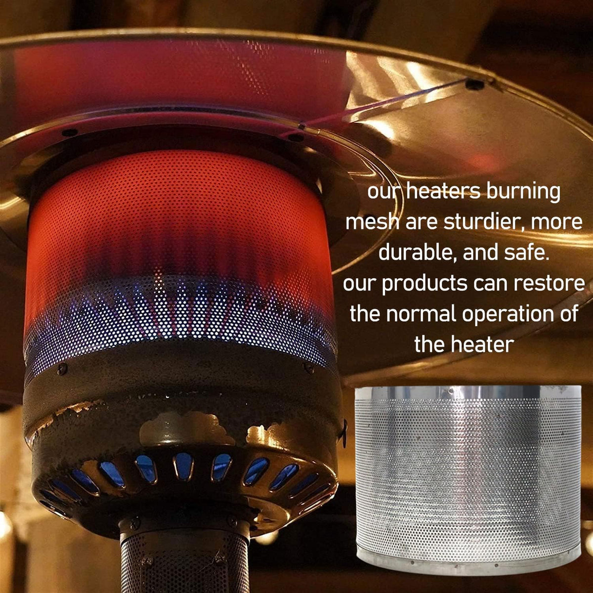Patio Heater Main Burner Net Emitter Screen Outdoor Heater Replacement Parts 10 3/4"Diameter Stainless Steel Safety Heating Net Fittings Applied to Most Gas Patio Heater