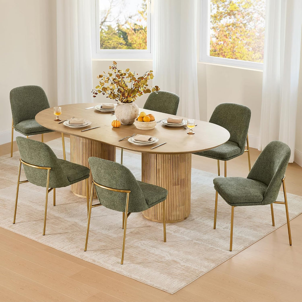 CHITA Modern Dining Chairs Set of 2, Upholstered Dining Chair, Moss Green