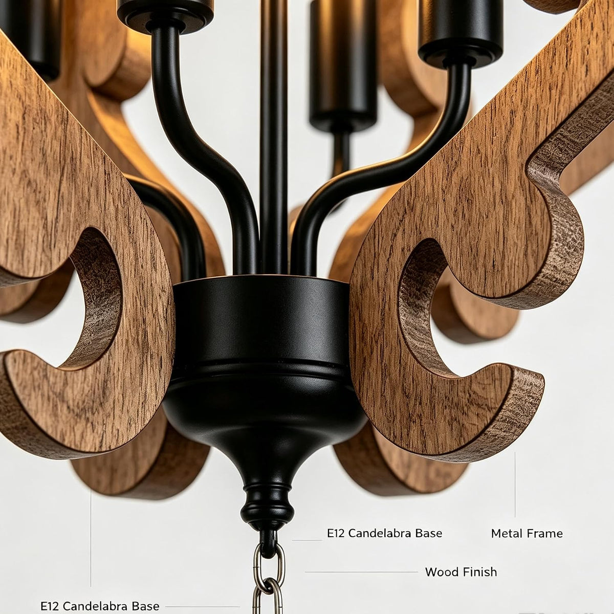 4‑light farmhouse chandelier, adjustable chain lantern pendant light, package contents