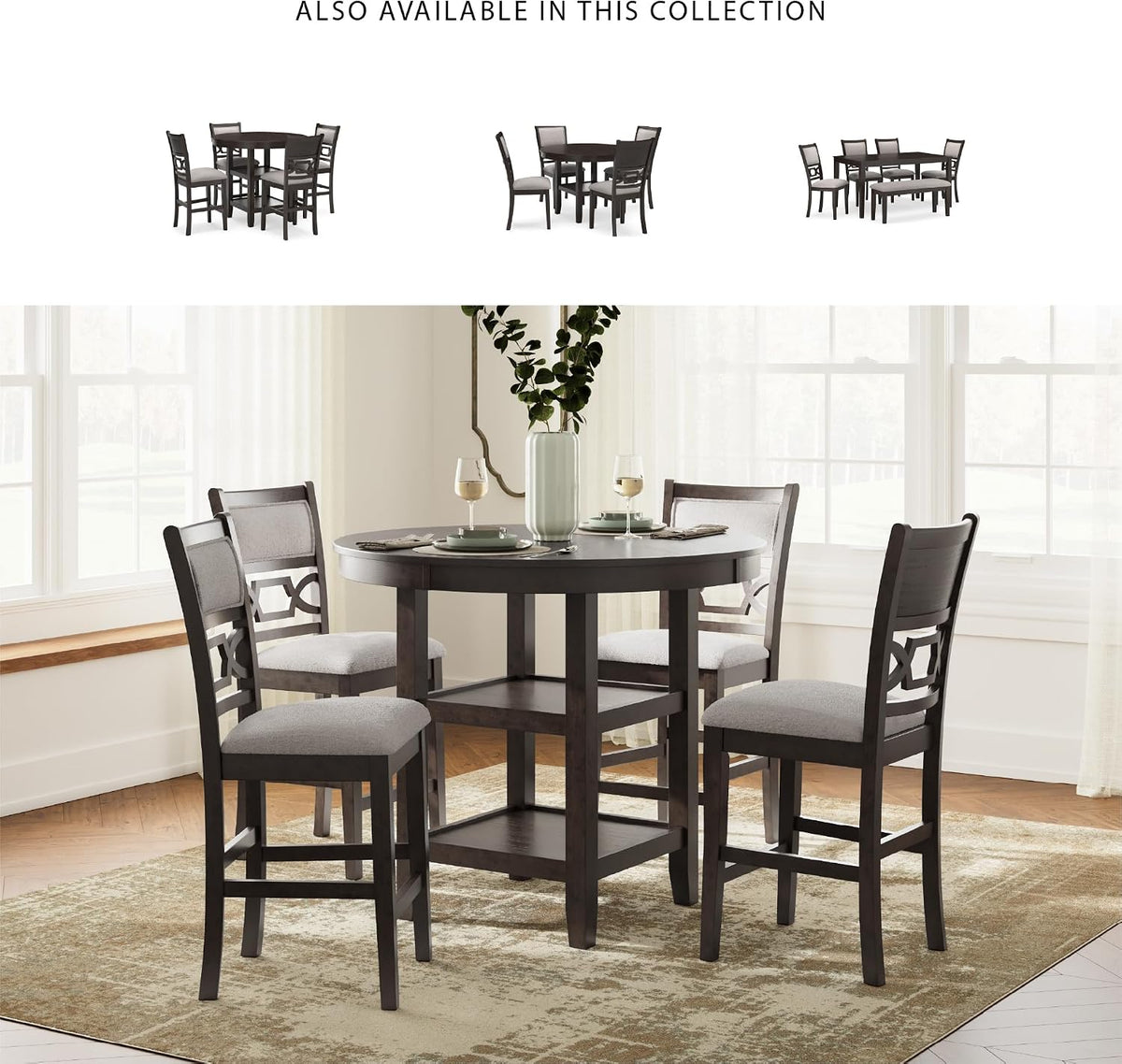 Signature Design by Ashley Round Counter Height Dining Set for 4