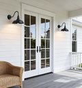 10" Outdoor Gooseneck Barn Lights, Black Farmhouse Fixtures, 2-Pack