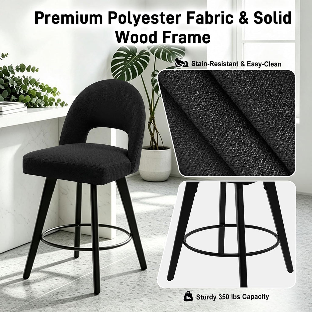 Counter Height Bar Stool, Swivel Upholstered Bar Chair