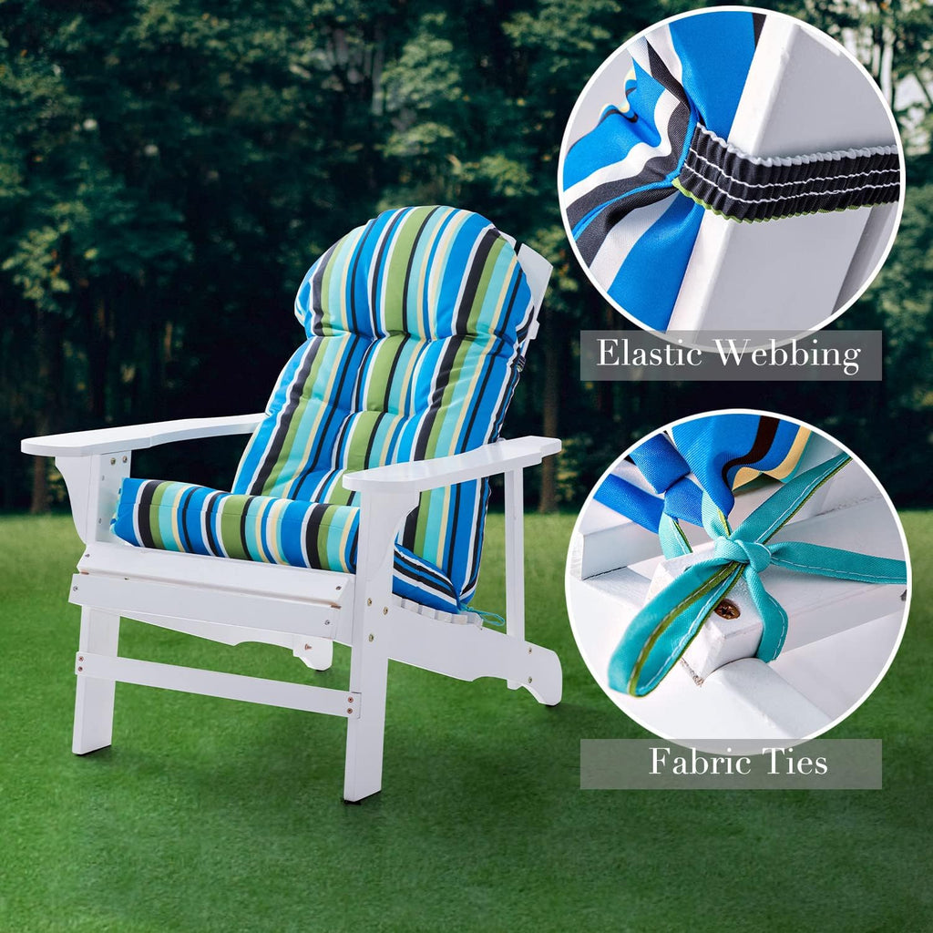 Enipate Weather Resistant Adirondack Chair Cushions High Back Indoor Outdoor Patio Tufted Thicken Lounge Cushion Seat Pads