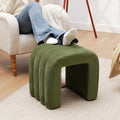 Olive Green Velvet Ottoman Stool, Small Vanity Stool