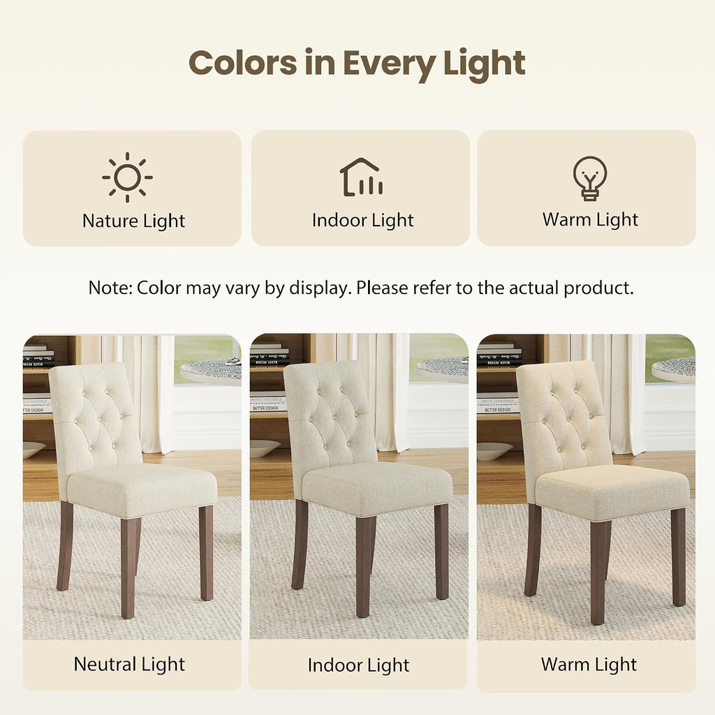 Upholstered Dining Chairs Set of 6 - Modern Parsons Chairs