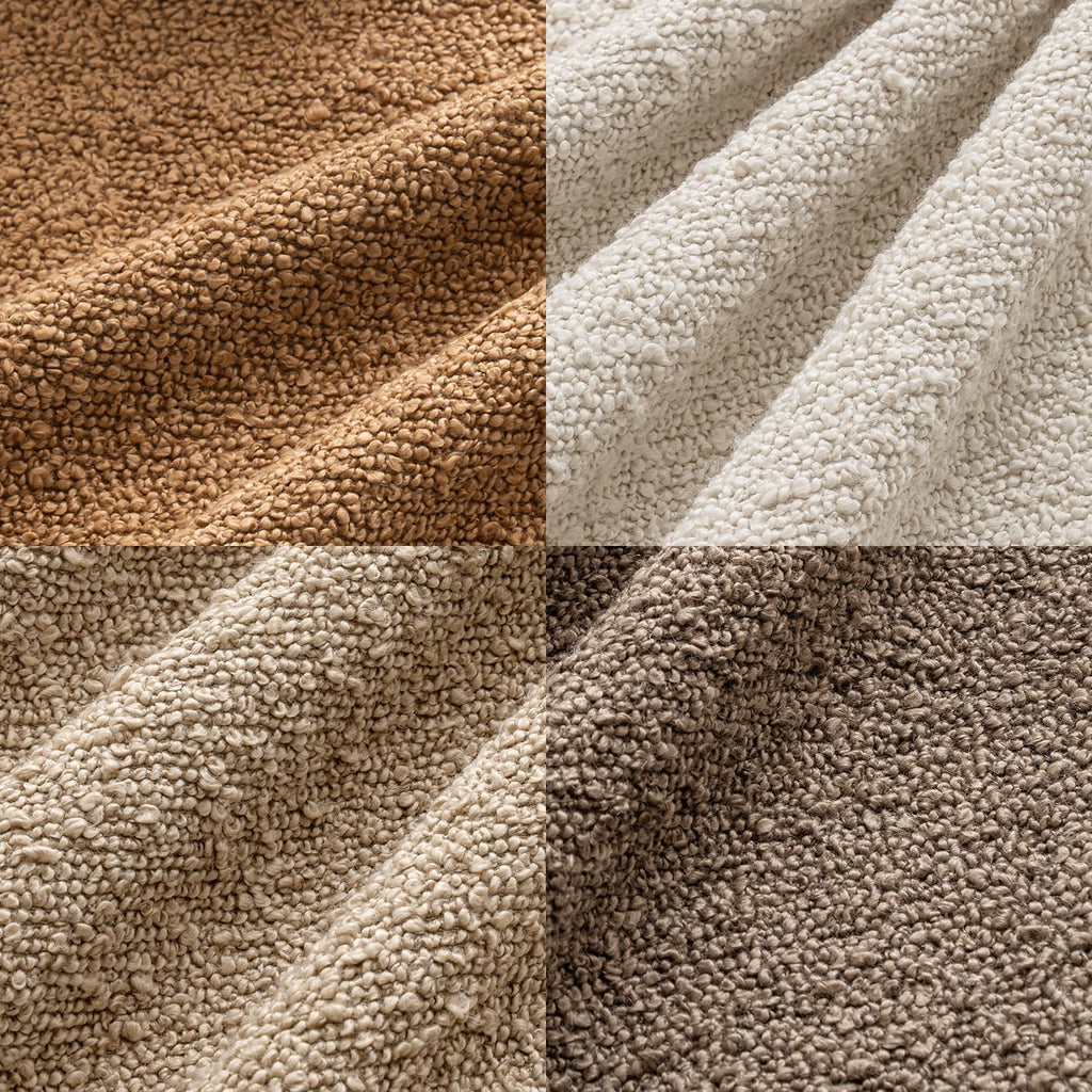 MIULEE Fall Euro Decorative Boucle Throw Pillow Covers 24x24 Brown Set of 4