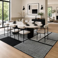 YIHOUSE 8x10 Large Black and White Area Rug, Washable Living Room Carpet