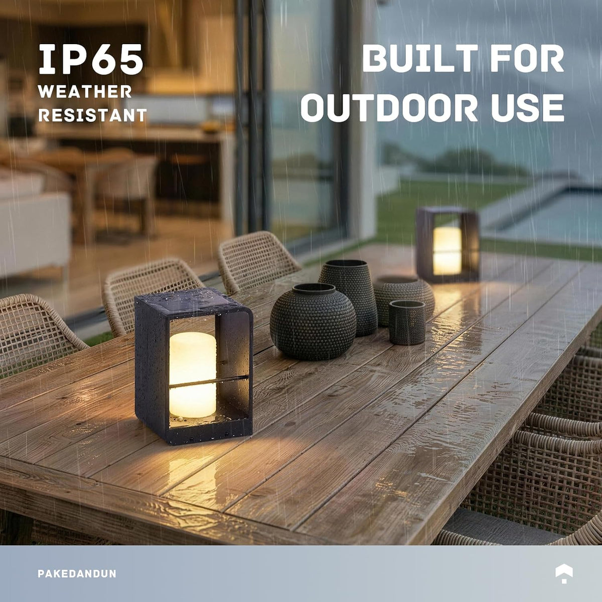 Solar Outdoor Table Lamp LED, IP65 Waterproof Tabletop Lamps