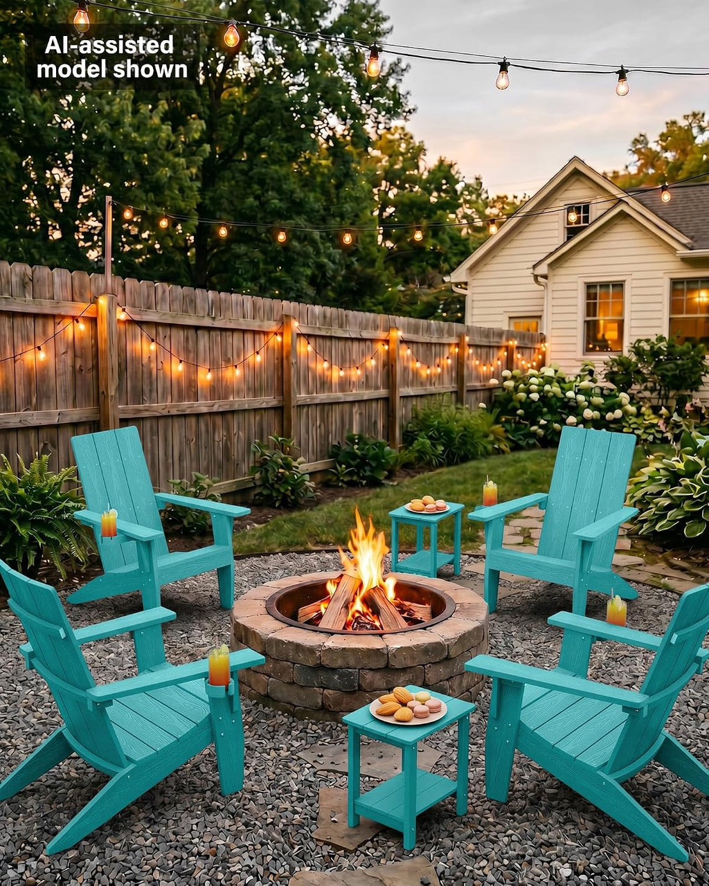 MXIMU Modern Oversized Adirondack Chair, 450lb Load-Bearing Outdoor Chair