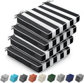 Leinuosen 4 Pcs Patio Chair Cushion Covers, 19" x 19" x 3",Black Stripe