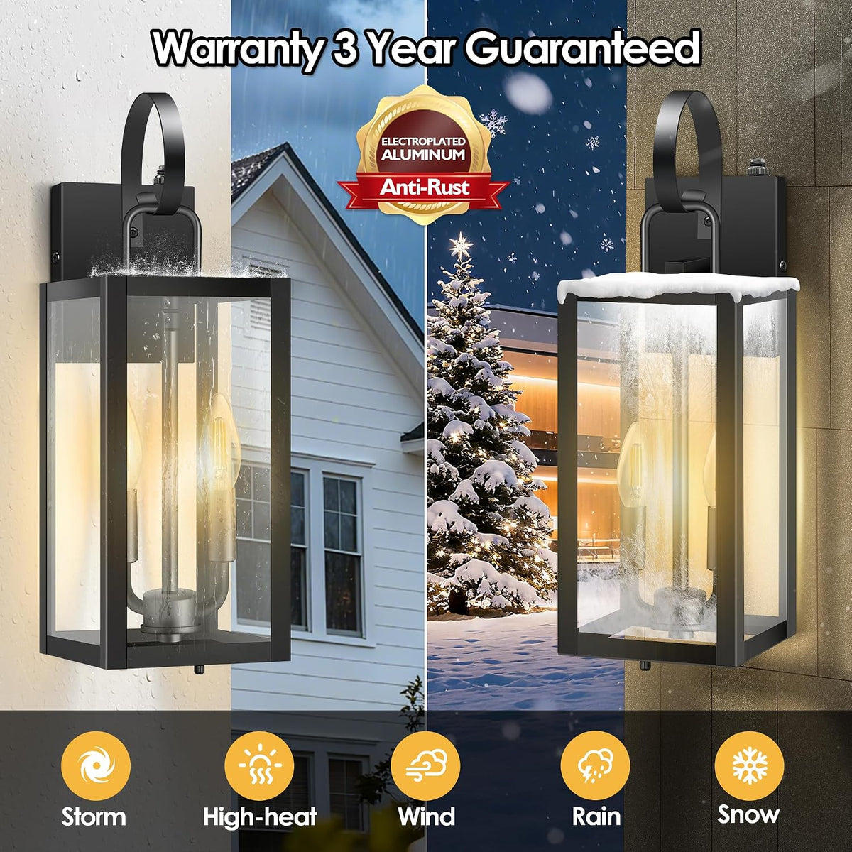 19'' Large Dusk to Dawn Outdoor Wall Light with Closed Bottom