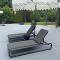 PURPLE LEAF Outdoor Patio Chaise Lounge Chairs with Thick Cushion Dark Gray