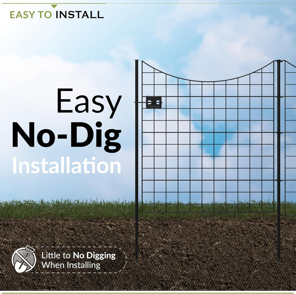 Zippity 39in H Black Metal Fence w/ Gate, DIY Fence Kit